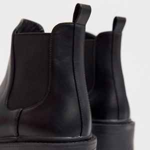 raid radar black chunky chelsea boots